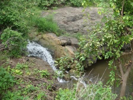 Monsoon waterfall at site